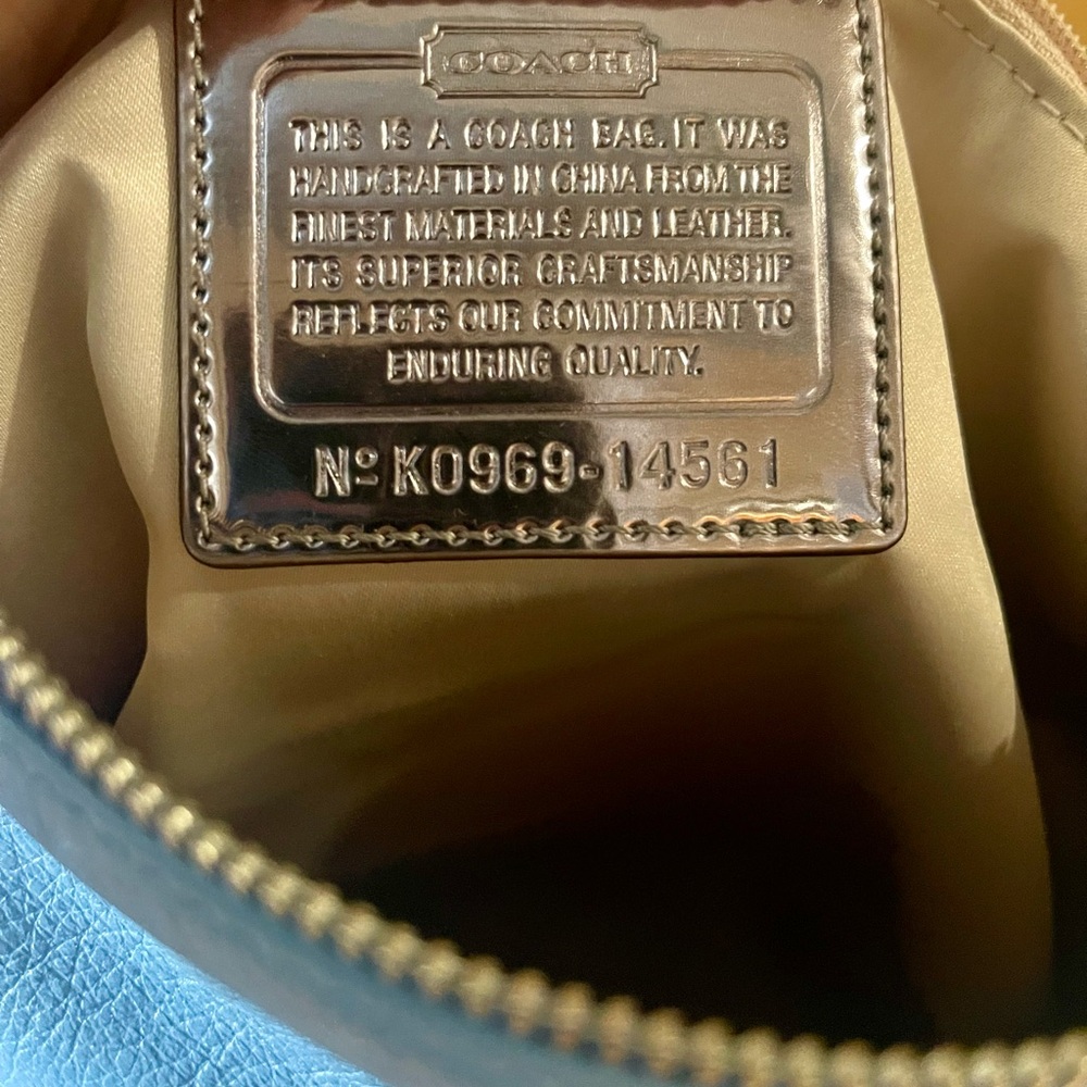 Coach Poppy Sky Blue Leather Shoulder Bag - Picture 7 of 14